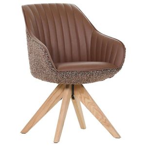 home24 ŽIDLE S PODRUČKAMI, žinylka, vzhled kůže, barvy dubu, koňaková obraz