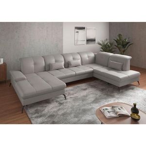 Sit & More SEDACÍ SOUPRAVA, textil, kůže, světle šedá obraz