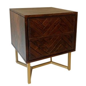 Livetastic NOČNÍ STOLEK K POSTELI, akácie, tmavě hnědá, obraz