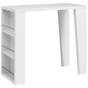 BAROVÝ STŮL, vysoce lesklá bílá, 120/107/60 cm obraz