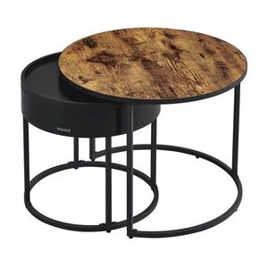 MID.YOU KONFERENČNÍ STOLEK, hnědá, černá, kov, kompozitní dřevo, 60/60/45 cm obraz