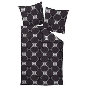 Janine POVLEČENÍ, makosatén, antracitová, šedá, 135/200 cm obraz