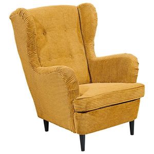 MID.YOU KŘESLO UŠÁK, textil, žlutá obraz