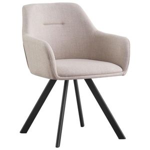 Hom`in ŽIDLE S PODRUČKAMI, železo, tkaná látka, černá, béžová obraz