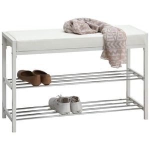 Carryhome REGÁL NA BOTY, bílá, 80/52/30 cm obraz