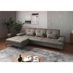 Sit & More ROHOVÁ SEDAČKA, textil, kůže, šedá obraz