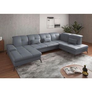 Sit & More SEDACÍ SOUPRAVA, textil, kůže, šedomodrá obraz