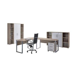 MID.YOU KANCELÁŘ, Sonoma dub, vysoce lesklá bílá obraz