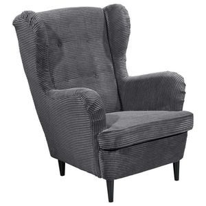 MID.YOU KŘESLO UŠÁK, textil, tmavě šedá obraz