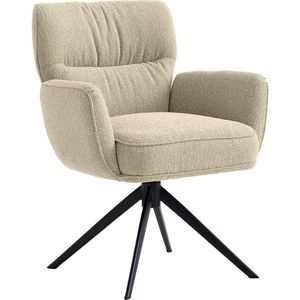 Novel ŽIDLE S PODRUČKAMI, železo, vzhled lnu, černá, světle zelená, béžová obraz