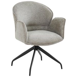 MID.YOU ŽIDLE S PODRUČKAMI, železo, tkaná látka, šedá, černá obraz