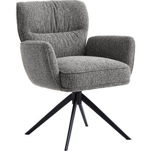 Novel ŽIDLE S PODRUČKAMI, železo, vzhled lnu, antracitová, černá obraz