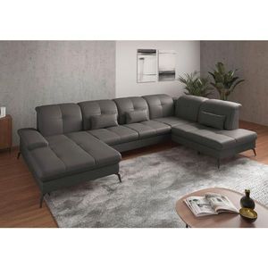 Sit & More SEDACÍ SOUPRAVA, textil, kůže, mokka obraz