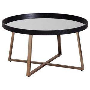 MID.YOU KONFERENČNÍ STOLEK, černá, barvy zlata, sklo, 78/78/42, 5 cm obraz