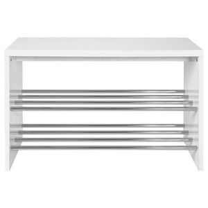 REGÁL NA BOTY, barvy chromu, vysoce lesklá bílá, 81/55/30 cm obraz