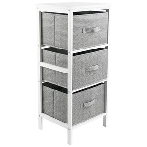 Carryhome KOMODA, borovice, šedá, bílá, 37/80/30 cm obraz