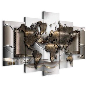artgeist MALBA NA PLÁTNĚ, mapa světa, 200/100/1, 2 cm obraz