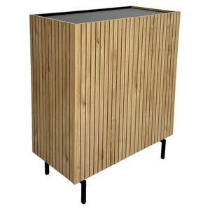 Xora VYSOKÁ KOMODA, černá, barvy dubu, 80/95/40 cm obraz