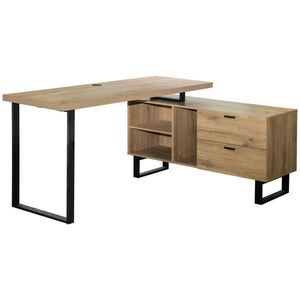 Carryhome ROHOVÝ PSACÍ STŮL, černá, barvy dubu, 150/120/75 cm obraz