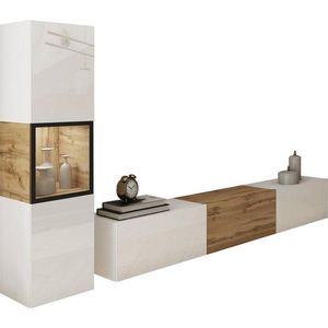 MID.YOU OBÝVACÍ STĚNA, bílá, dub wotan obraz