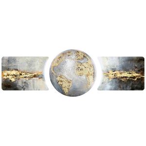 Monee OLEJOMALBA, abstraktní, struktury, mapa světa, 150/50 cm obraz
