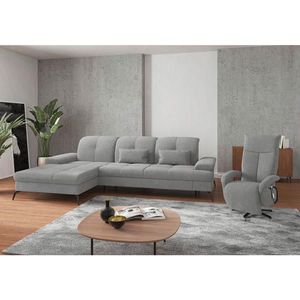 Sit & More ROHOVÁ SEDAČKA, textil, světle šedá obraz