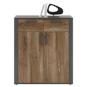 MID.YOU KOMODA, šedá, barva starého dubu, 89/102/38 cm obraz