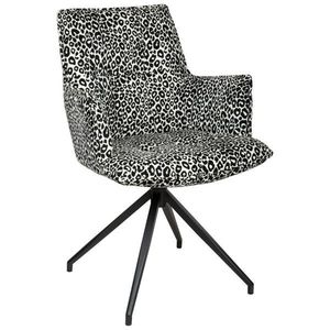 Novel ŽIDLE S PODRUČKAMI, železo, žakár, černá, bílá obraz