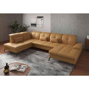 Sit & More SEDACÍ SOUPRAVA, textil, kůže, curry žlutá obraz