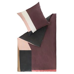 Schöner Wohnen OBOUSTRANNÉ POVLEČENÍ, satén, antracitová, krémová, světle růžová, červenohnědá, 155/220 cm obraz