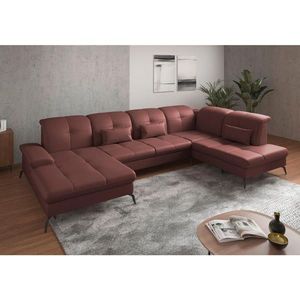 Sit & More SEDACÍ SOUPRAVA, textil, kůže, červenohnědá obraz