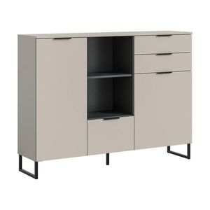 Livetastic VYSOKÁ KOMODA, černá, kašmírová, 150/112/37 cm obraz