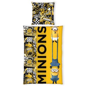 Herding DĚTSKÉ POVLEČENÍ MIMONI, renforcé, žlutá, vícebarevná, černá, 135/200 cm obraz