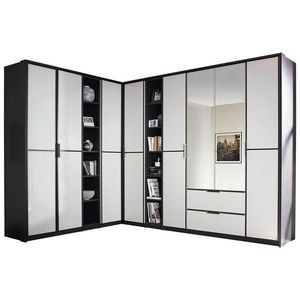 MID.YOU ROHOVÁ ŠATNÍ SKŘÍŇ SE ZRCADLEM, šedá, bílá, obraz