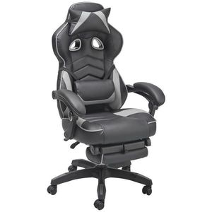 Livetastic HERNÍ ŽIDLE, vzhled kůže, mikrovlákno, šedá, černá obraz