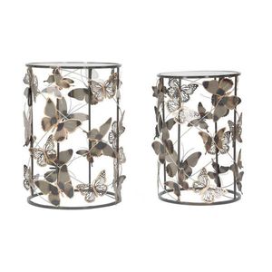 KONFERENČNÍ STOLEK, šedá, barvy zlata, kov, sklo, 41, 3x55/35x50, 3 cm obraz