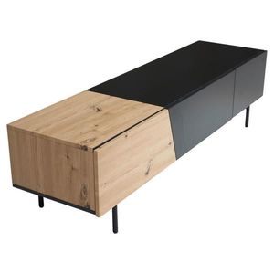 Livetastic NÍZKÁ KOMODA, černá, barvy dubu, 150/40/40 cm obraz