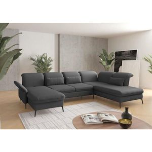 Sit & More SEDACÍ SOUPRAVA, textil, tmavě šedá obraz