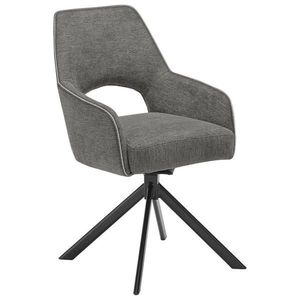 SetOne by Musterring ŽIDLE S PODRUČKAMI, železo, tkaná látka, antracitová, černá obraz