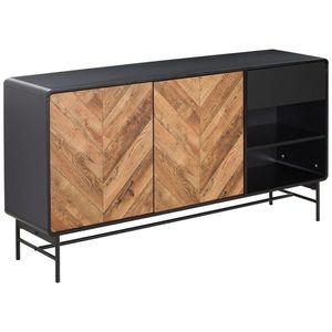 MID.YOU ŠIROKÁ KOMODA, černá, barvy dubu, 160/82/40 cm obraz