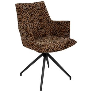 Novel ŽIDLE S PODRUČKAMI, železo, žakár, hnědá, černá obraz