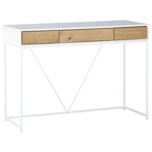 KONZOLOVÝ STOLEK, bílá, barvy dubu, dřevo, kov, kompozitní dřevo, 110/40/77 cm obraz
