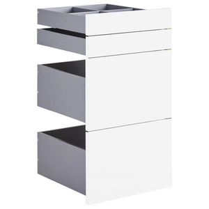 Hom`in SADA ZÁSUVEK, vysoce lesklá bílá, 45, 3/83/46, 8 cm obraz