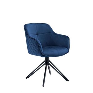 MID.YOU ŽIDLE S PODRUČKAMI, samet, modrá obraz