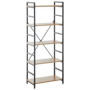 REGÁL, černá, barvy dubu, železo, 60/151/34 cm obraz