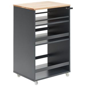 MID.YOU SERVÍROVACÍ VOZÍK, šedá, přírodní barvy, 50/38/78 cm obraz