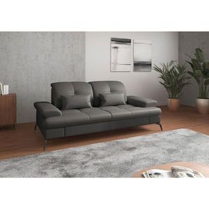 Sit & More TŘÍMÍSTNÁ POHOVKA, antracitová, kombinace pravá kůže/látka obraz