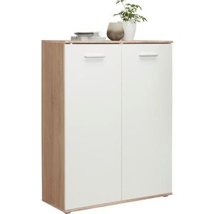 Carryhome BOTNÍK, bílá, Sonoma dub, 90/118/36 cm obraz