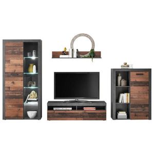 MID.YOU OBÝVACÍ STĚNA, barvy dubu, tmavě šedá obraz