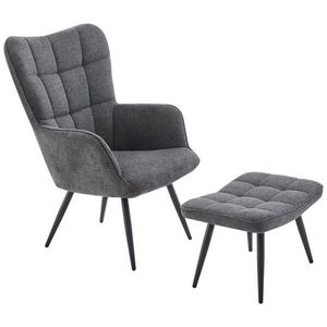 Ti'me RELAXAČNÍ KŘESLO S TABURETEM, kov, textil, tmavě šedá obraz
